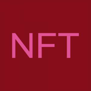 letters nft in pink on dark reddish purple background