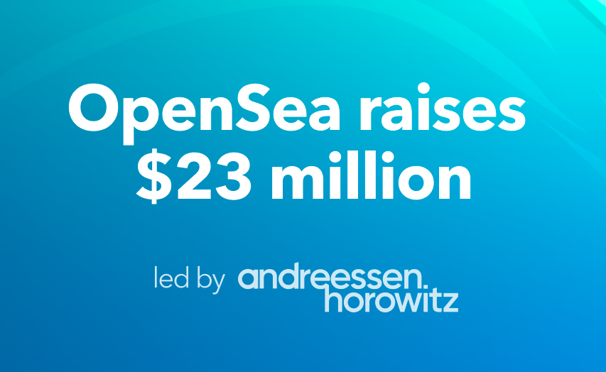 headline on blue background saying opensea raiess $23 million